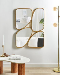 Beliani Wall Mirror Diancey 70 Cm 100 Cm Metal Gold - thumbnail 2