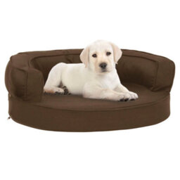 Walplus Ergonomic Dog Bed Mattress 60X42 Cm Linen Look Brown - thumbnail 1