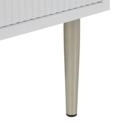 Wyld And Coco Nordicnest White Mdf Sideboard With Fluted Doors, 2 Doors And 2 Shelves, Metal Legs - Medium. - thumbnail 9