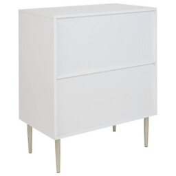 Wyld And Coco Nordicnest White Mdf Sideboard With Fluted Doors, 2 Doors And 2 Shelves, Metal Legs - Medium. - thumbnail 6
