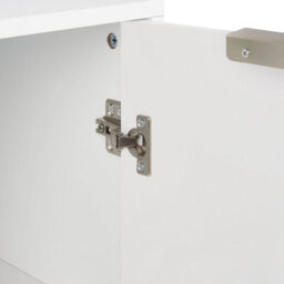 Wyld And Coco Nordicnest White Mdf Sideboard With Fluted Doors, 2 Doors And 2 Shelves, Metal Legs - Medium. - thumbnail 8