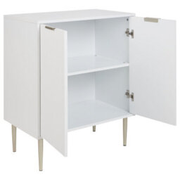 Wyld And Coco Nordicnest White Mdf Sideboard With Fluted Doors, 2 Doors And 2 Shelves, Metal Legs - Medium. - thumbnail 5