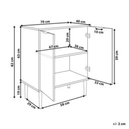 Wyld And Coco Nordicnest White Mdf Sideboard With Fluted Doors, 2 Doors And 2 Shelves, Metal Legs - Medium. - thumbnail 4