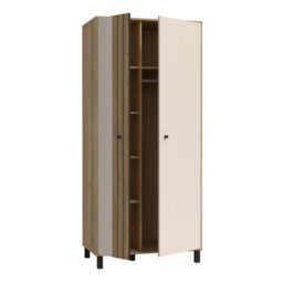 Wyld Haus Sandy Mauvella Oak Double Door Wardrobe With Fluted Front And Shelves - thumbnail 5