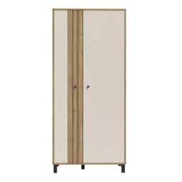 Wyld Haus Sandy Mauvella Oak Double Door Wardrobe With Fluted Front And Shelves - thumbnail 4