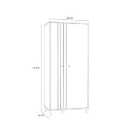 Wyld Haus Sandy Mauvella Oak Double Door Wardrobe With Fluted Front And Shelves - thumbnail 7