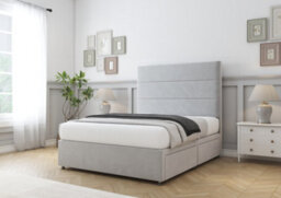 "Comfort Rosa Silver Plush Divan Bed Base No Drawers - 26"" Strutted  2'6 Small Single" - thumbnail 4