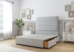 "Comfort Rosa Silver Plush Divan Bed Base No Drawers - 26"" Strutted  2'6 Small Single" - thumbnail 5