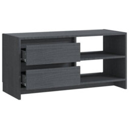 Vidaxl Tv Cabinet Grey 80X31X39 Cm Solid Pinewood Tv Cabinets - thumbnail 8