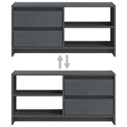 Vidaxl Tv Cabinet Grey 80X31X39 Cm Solid Pinewood Tv Cabinets - thumbnail 9