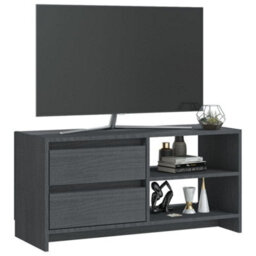 Vidaxl Tv Cabinet Grey 80X31X39 Cm Solid Pinewood Tv Cabinets - thumbnail 4
