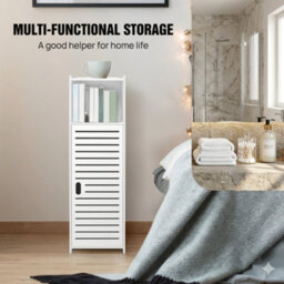 3 Tier Bathroom Floor Cabinet With Door Freestanding Storage Organizer For Bathroom Kitchen Bedroom Living Room