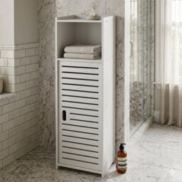 3 Tier Bathroom Floor Cabinet With Door Freestanding Storage Organizer For Bathroom Kitchen Bedroom Living Room - thumbnail 2