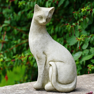Burgess Siamese Cat B Stone Statue Animal Kitten British Made Sculpture Outdoor Pet Garden Ornament - image 1