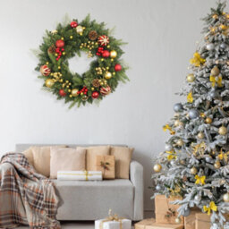 Amorly Christmas Wreath Pre-Lit 15.74 Inch With Light, Artificial Christmas Wreaths For Front Door, Wreath For Christmas Decoration - thumbnail 6