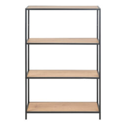 Wyld Haus El Paso Black Metal And Wild Oak Low Bookcase 3 Shelves - thumbnail 3