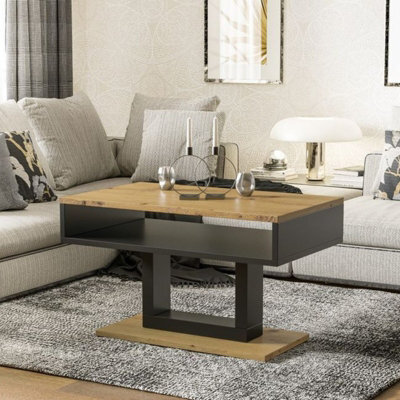 Tilo Modern Compact Table 100 60 58 Cm Stable Laminated Board Design With Extra Storage Shelf Artisan Oak - image 1