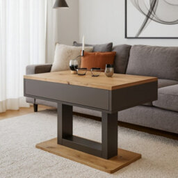 Tilo Modern Compact Table 100 60 58 Cm Stable Laminated Board Design With Extra Storage Shelf Artisan Oak - thumbnail 2