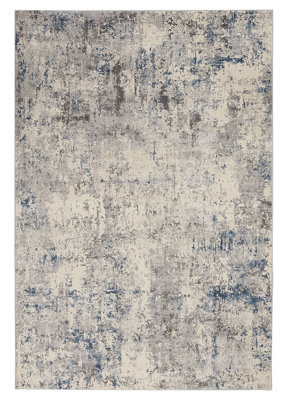 Ivory Grey Blue Rug, 10mm Thickness Stain-Resistant Rug, Luxurious Modern Abstract Rug For Dining Room-240Cm X 320Cm - image 1