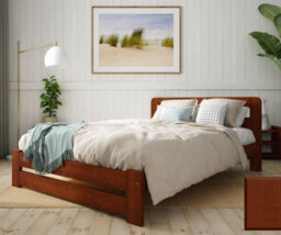 Nodax Durable & Eco-Finish Colour Wooden Bed Frame With Woodstain Finish - F1 Aurora Bed Frame 6Ft (Bear) - thumbnail 1
