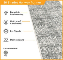 50 Shades Indoor/outdoor Hallway Runner Rug - Durable, Reversible & Hardwearing Carpet For Home Or Garden - thumbnail 3
