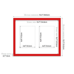 14X11 Inch 2 Opening Photo Collage Frame, Display Two 7X5 Inch Photos, Multi Aperture Family Picture Frame, Red - thumbnail 4