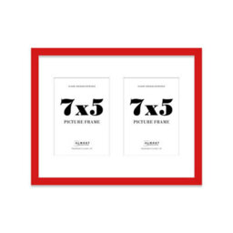 14X11 Inch 2 Opening Photo Collage Frame, Display Two 7X5 Inch Photos, Multi Aperture Family Picture Frame, Red - thumbnail 2