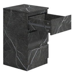 Zita Grey Marble Effect 3 Drawer Bedside Table - Modern Nightstand, (L) 40Cm X (W) 38Cm X (H) 68Cm, Stylish Bedroom Furniture - thumbnail 6