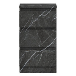Zita Grey Marble Effect 3 Drawer Bedside Table - Modern Nightstand, (L) 40Cm X (W) 38Cm X (H) 68Cm, Stylish Bedroom Furniture - thumbnail 3