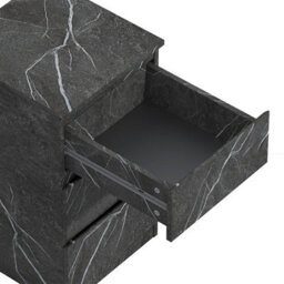 Zita Grey Marble Effect 3 Drawer Bedside Table - Modern Nightstand, (L) 40Cm X (W) 38Cm X (H) 68Cm, Stylish Bedroom Furniture - thumbnail 7