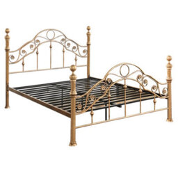OAT Home Kensington Antique Brass Effect Victorian French Metal Small Double Bed Frame - thumbnail 7