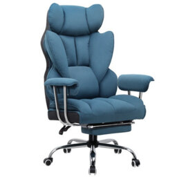 Comhoma Gaming Chair Heavy Duty Executive Office Chair With Footrest Big And Tall Adjustable High Back Computer Chairs Blue