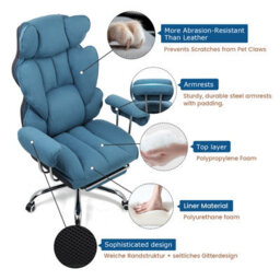 Comhoma Gaming Chair Heavy Duty Executive Office Chair With Footrest Big And Tall Adjustable High Back Computer Chairs Blue - thumbnail 5