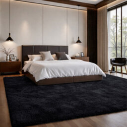 Aspire Homeware Non-Slip Black Shaggy Rug Soft Fluffy Washable, Living Area And Dining Room Rug, (L)290Cm X (W)200Cm - thumbnail 6