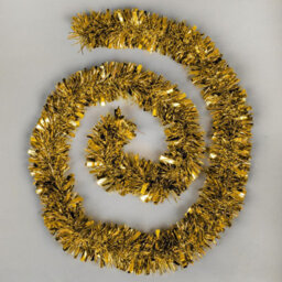 Shatchi Shiny Thick Tinsel For Christmas Trees And Decoration, 2M Long, 11Cm Wide  Gold - thumbnail 3