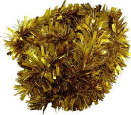 Shatchi Shiny Thick Tinsel For Christmas Trees And Decoration, 2M Long, 11Cm Wide  Gold - thumbnail 6