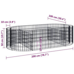 Berkfield Gabion Raised Bed Galvanised Iron 200X100X50 Cm - thumbnail 8