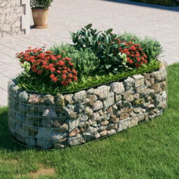 Berkfield Gabion Raised Bed Galvanised Iron 200X100X50 Cm - thumbnail 1