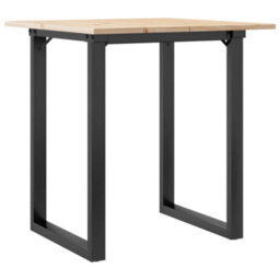 Berkfield Dining Table O-Frame 70X70X75 Cm Solid Wood Pine And Steel - thumbnail 2