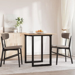 Berkfield Dining Table O-Frame 70X70X75 Cm Solid Wood Pine And Steel - thumbnail 3
