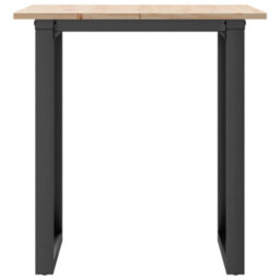 Berkfield Dining Table O-Frame 70X70X75 Cm Solid Wood Pine And Steel - thumbnail 4
