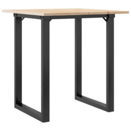 Berkfield Dining Table O-Frame 70X70X75 Cm Solid Wood Pine And Steel - thumbnail 6