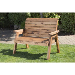 Marlborough Traditional Wooden 2 Seater Bench With 1 X Bench Cushion Burgundy, 1 X Scatter Cushion Burgundy & Standard Fitted Cover - thumbnail 2