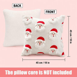 Amorly Santa Claus Pillow Cover,18X18Inch, Soft Cushion Cover Only, Festive Christmas Decorative Throw Cover For Sofa, Bedroom Home Decor - thumbnail 4