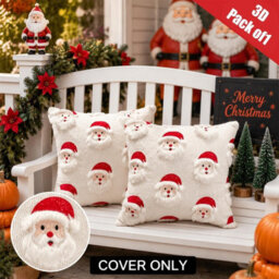 Amorly Santa Claus Pillow Cover,18X18Inch, Soft Cushion Cover Only, Festive Christmas Decorative Throw Cover For Sofa, Bedroom Home Decor - thumbnail 6