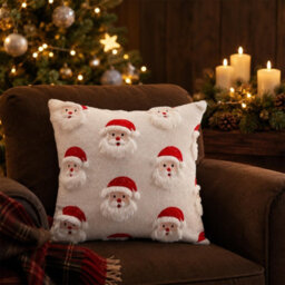 Amorly Santa Claus Pillow Cover,18X18Inch, Soft Cushion Cover Only, Festive Christmas Decorative Throw Cover For Sofa, Bedroom Home Decor - thumbnail 3