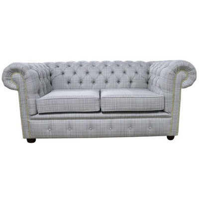 Chesterfield Handmade 2 Seater Sofa Rhona Dove Fabric In Classic Style - image 1