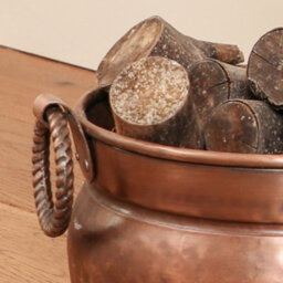 Dibor Traditional Fireside Antique Style Hammered Copper Coal, Log Storage And Kindling Bucket - thumbnail 4