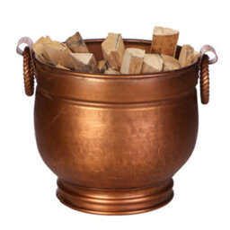 Dibor Traditional Fireside Antique Style Hammered Copper Coal, Log Storage And Kindling Bucket - thumbnail 2