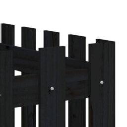 Berkfield Versatile Garden Raised Bed With Fence Design Black 200X50X70 Cm Solid Wood Pine - thumbnail 7